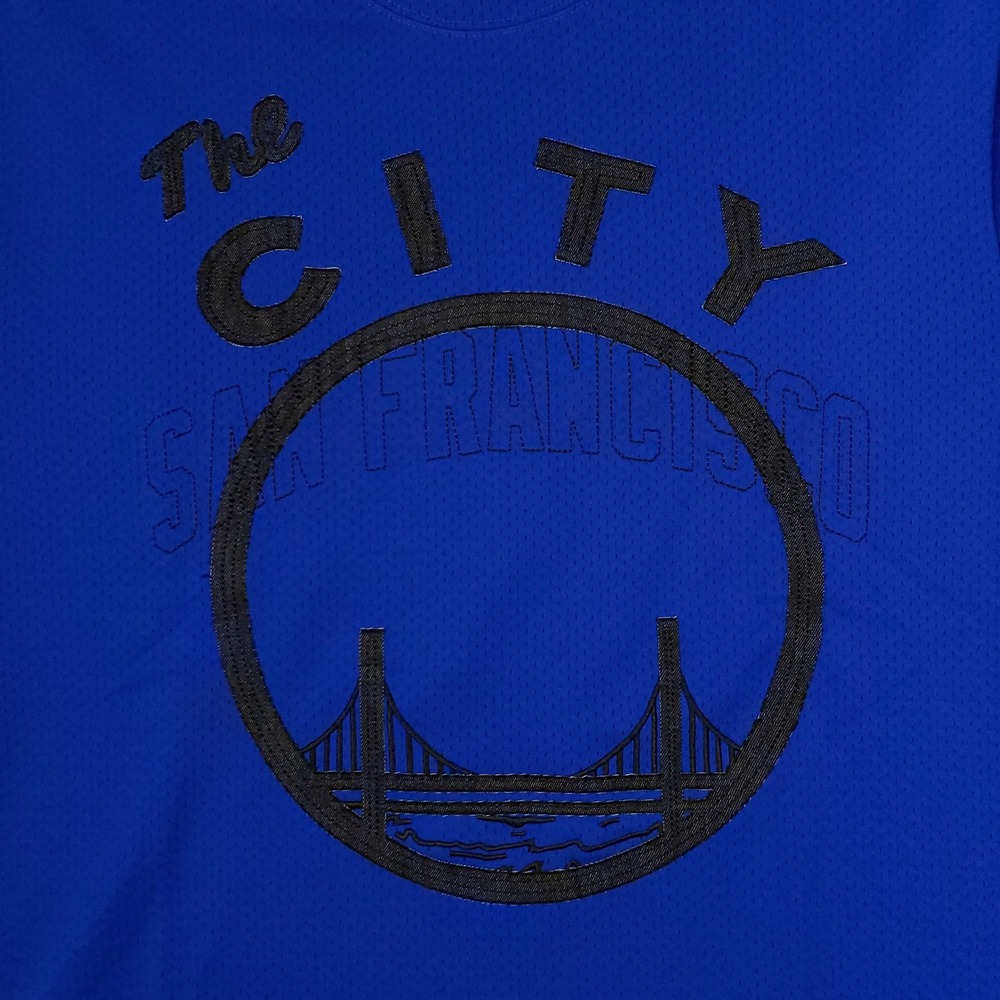 Purple Brand Warriors Mitchell & Ness NBA XL XLarge Jersey Shirt Blue Yellow NWT - Picture 3 of 8